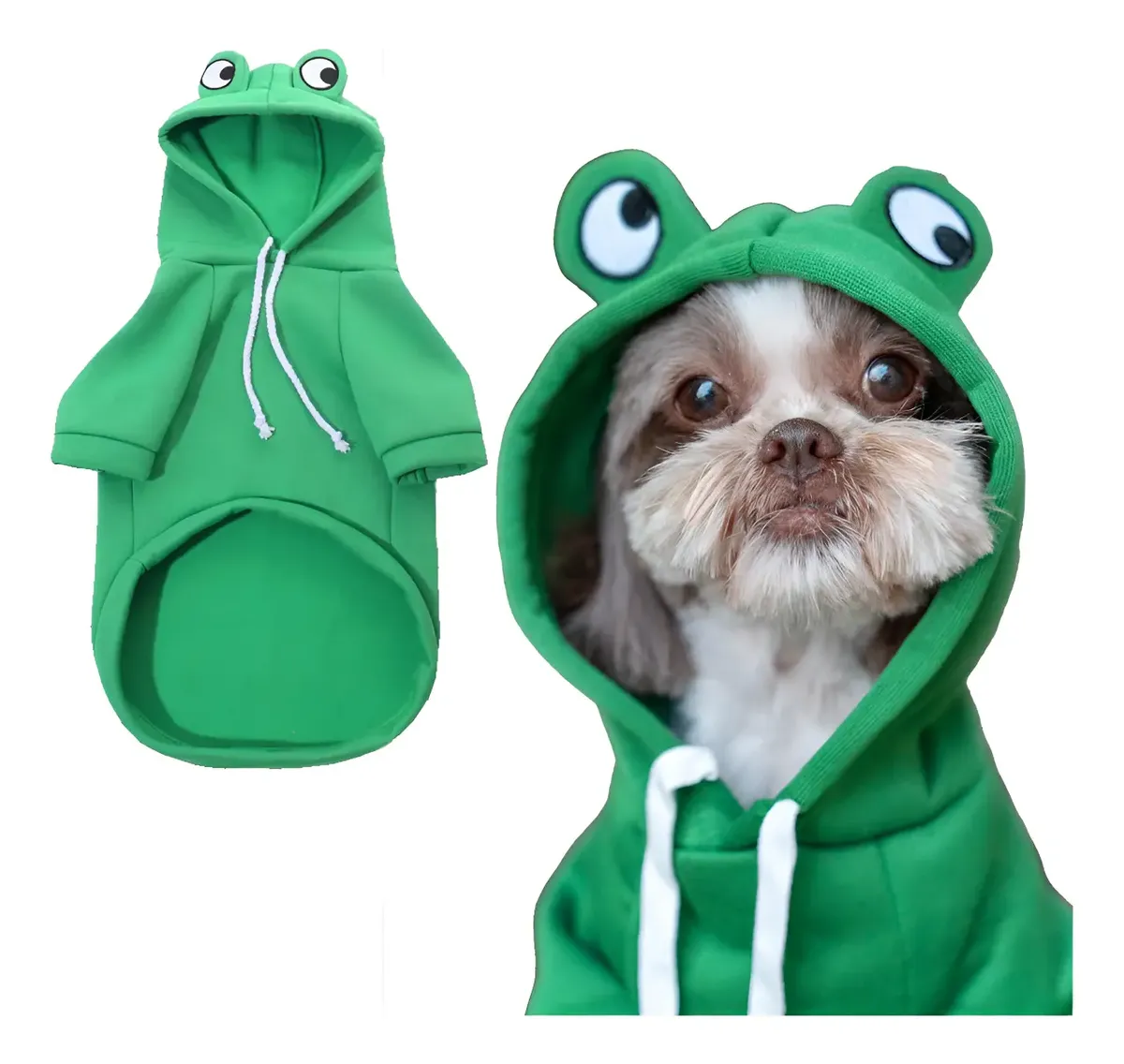 Roupa Pet Moletom Agasalho Cachorro Cães Gato Inverno Sapo